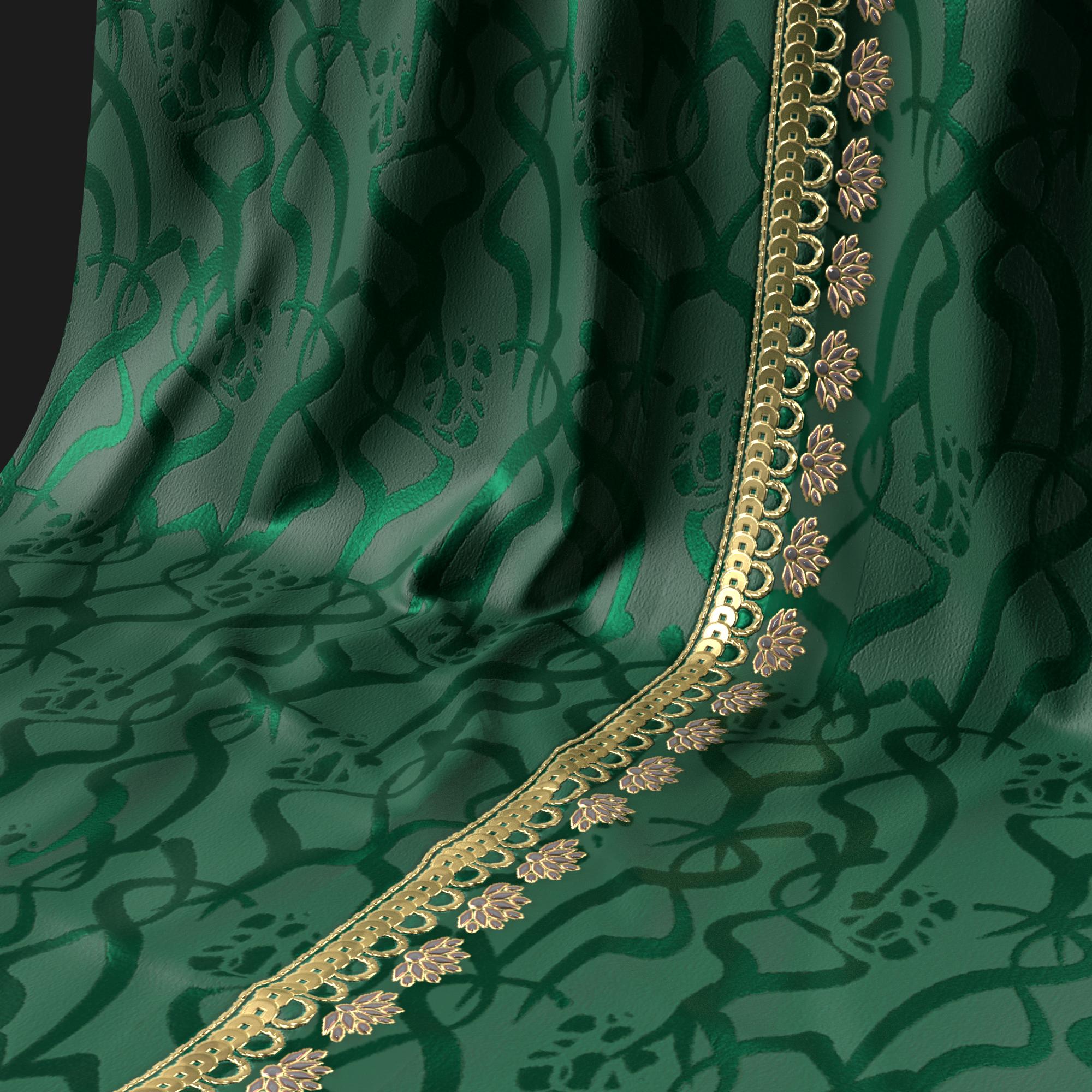 Ornate Fabric Material Render
